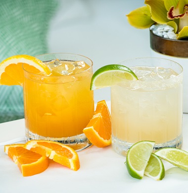 Ginger Margarita and Passion Fruit Fizz